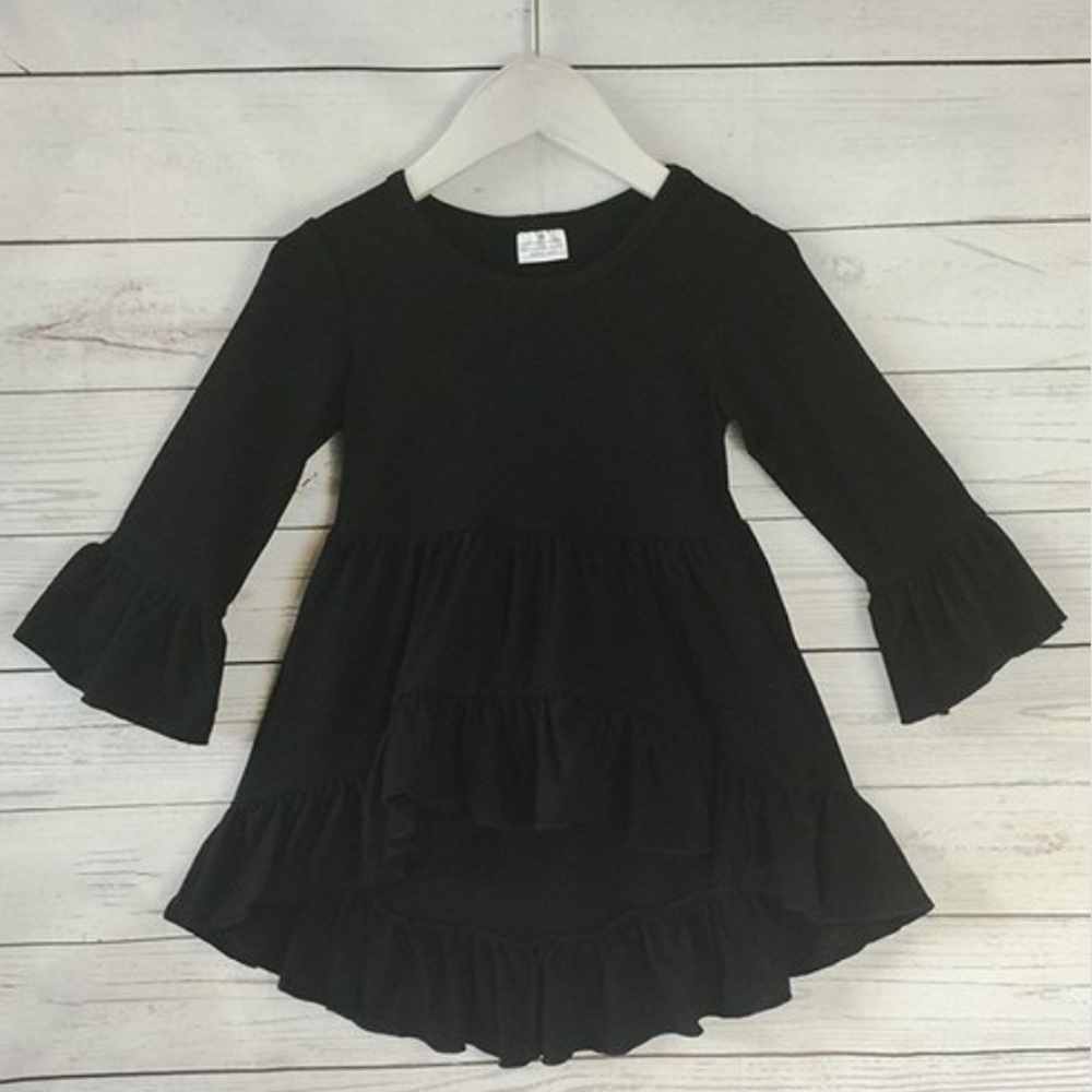 Kids Honeydew Black Belle Ruffle Tunic Top
